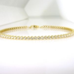 Solid 14 KT Yellow Gold 5.5 TCW Cubic Zirconia Lin